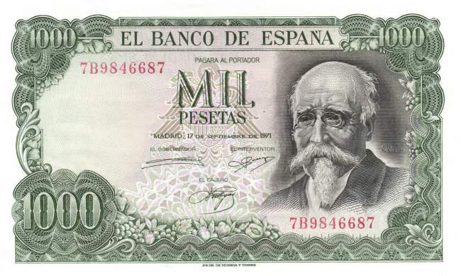 1000 Pesetas 17.9.1971